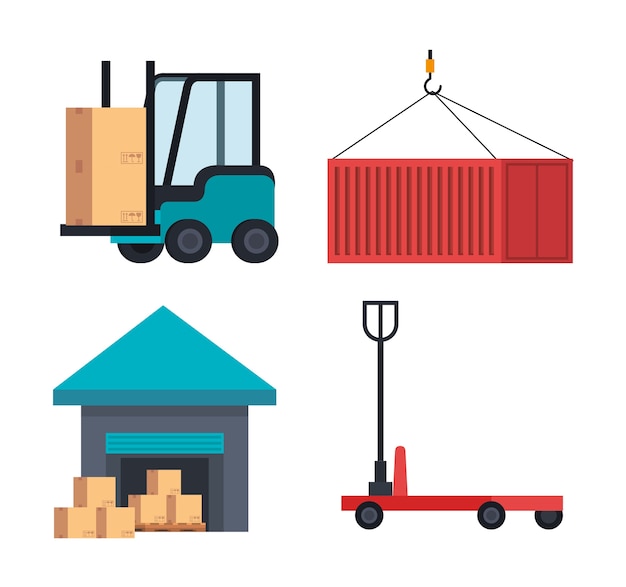 delivery service set icons