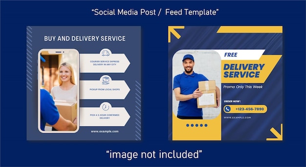 Delivery service social media post template