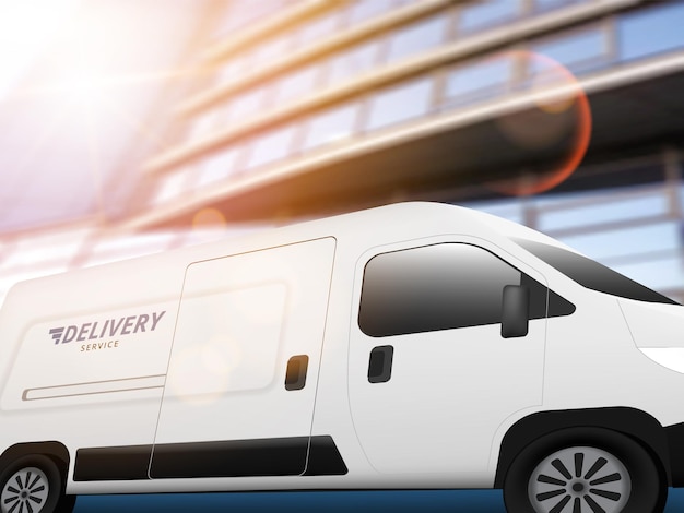 Delivery Service Truck Trolley Full Of Packages