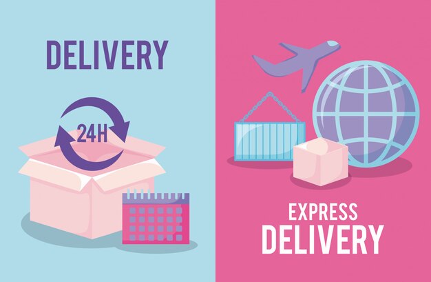 Delivery service with box and set s