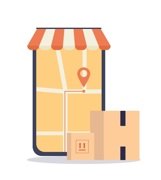 Delivery on smartphone icon