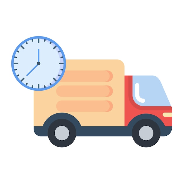 Delivery Time Flat Illustration