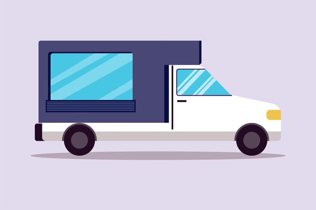 Delivery truck concept Colored flat vector illustration isolated