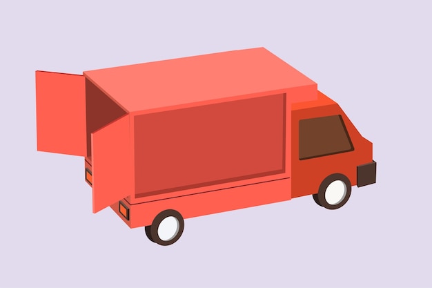 Delivery truck concept Colored flat vector illustration isolated