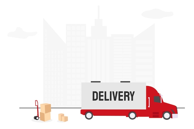 Delivery truck. Delivery service concept. Vector illustration.