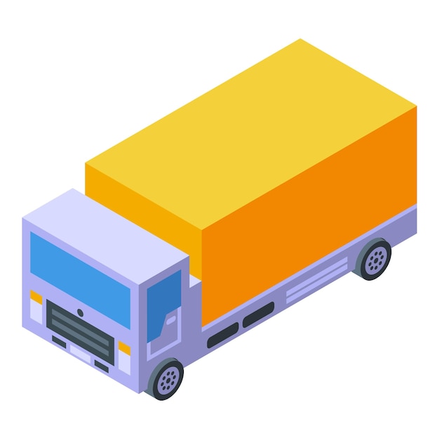 Vector delivery truck icon isometric vector van transport