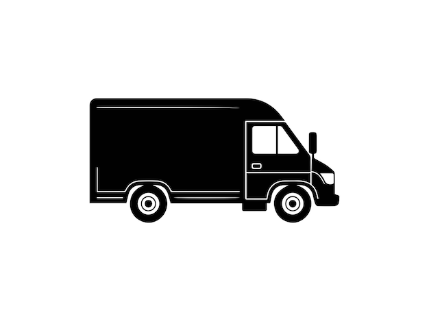 Delivery truck icon over white background silhouette style vector illustration