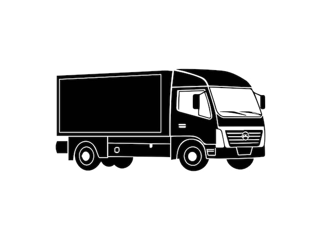 Delivery truck icoon over witte achtergrond silhouet stijl vector illustratie