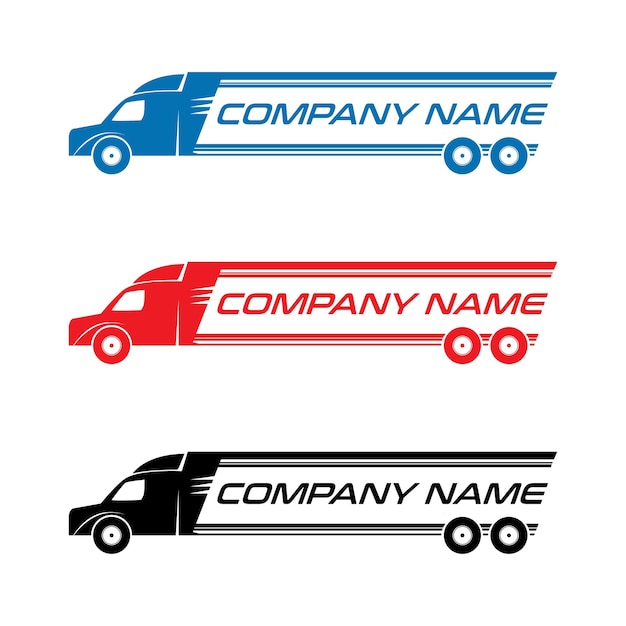 Vector delivery truck logo for company