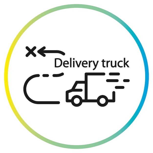 Delivery truck route icon vector