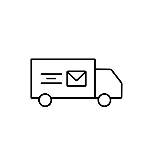 delivery truck with envelope mail postal service icon