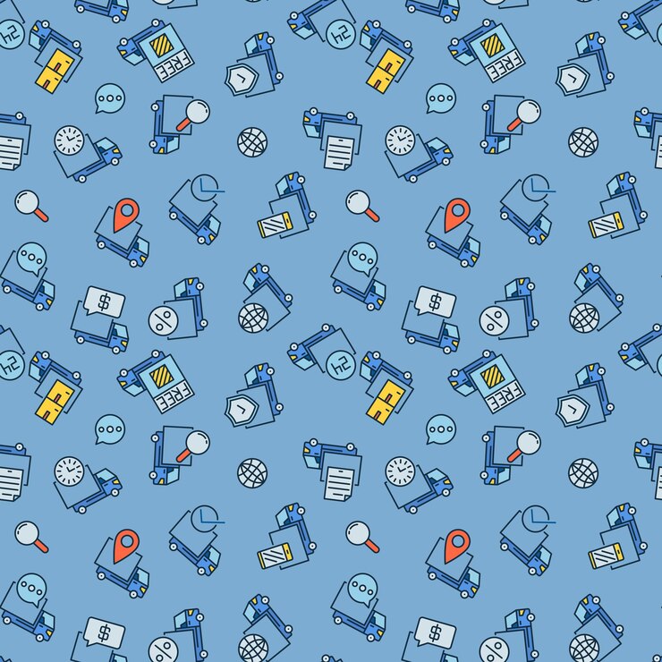 Vector delivery trucks colorful seamless pattern truck modern background