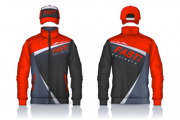 Vector delivery uniform,jacket and cap templates design, corporate work shirts.