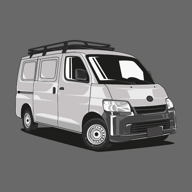 配達用バンの車のイラスト