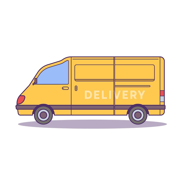 Vector delivery van delivery en logistieke illustratie