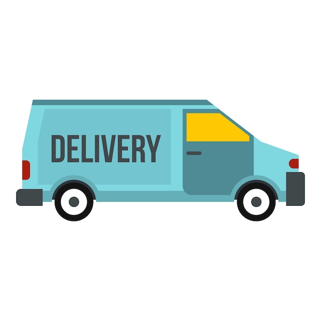 Vector delivery van icon flat illustration of delivery van vector icon for web design