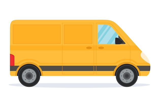 Vector delivery van isolated on white background delivery service concept vector illustration