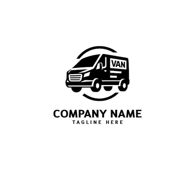 delivery van logo design template travel van logo shipping service logo symbol fast speed van logo