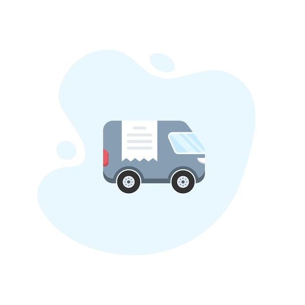 Delivery van with receipt icon in excellent flat design vector illustration eps10