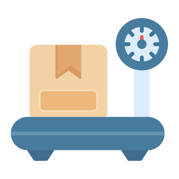 Vector delivery weighing flat illustration