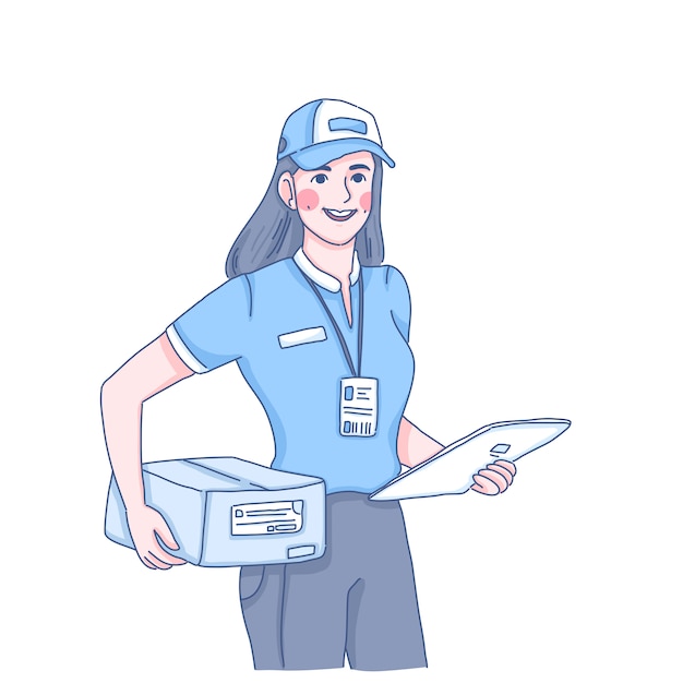 Vector delivery woman