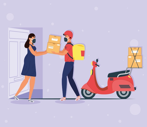 Delivery worker and client