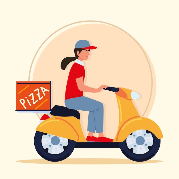 Delivery worker on motorcycle