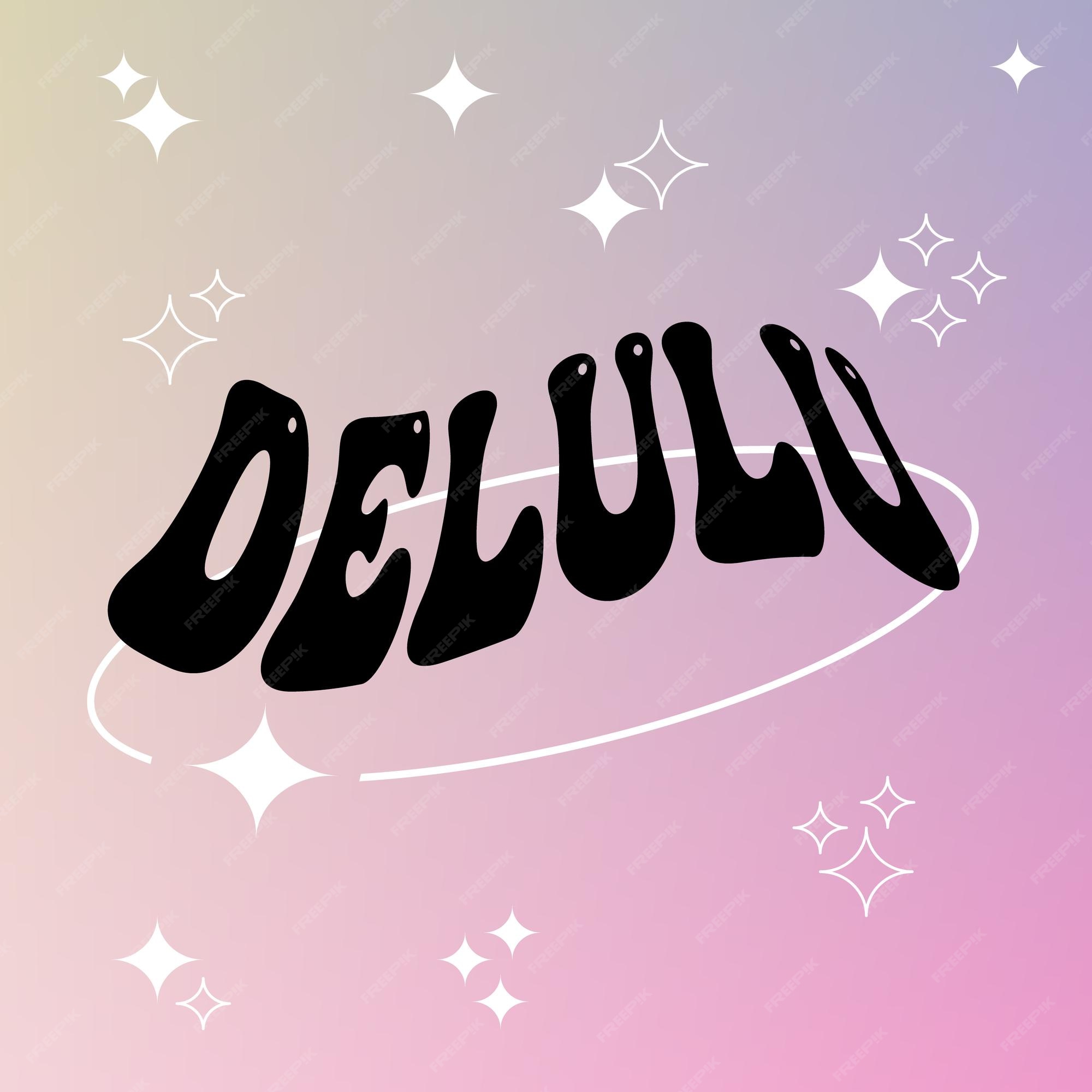 Premium Vector Delulu delusional sign on pastel aesthetic modern