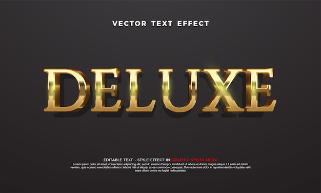 Deluxe text effect with 3d gold style