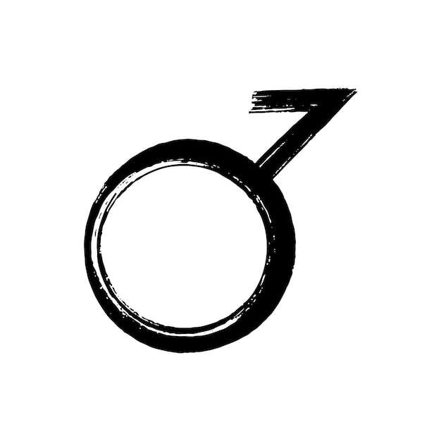 Vector demiboy gender symbol. black ink. vector illustration