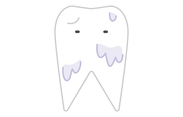 Vettore immagine di demineralizzazione dei denti che si sciolgono quando il valore del ph in bocca si avvicina ad acido