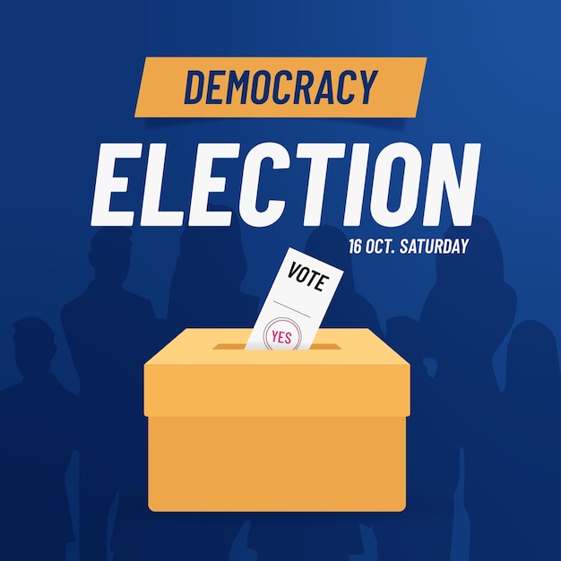 Vector democracy election day ballot box vector design