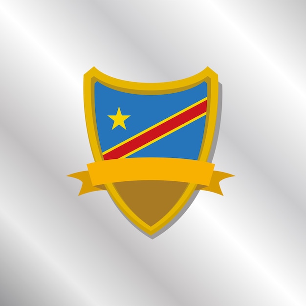 Vettore bandiera della repubblica democratica del congo