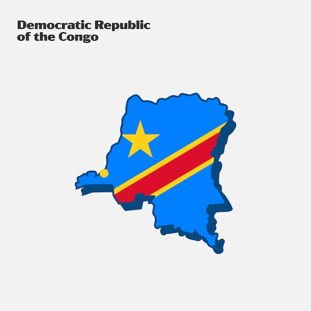 Democratische Republiek Congo Land Natie Vlag Kaart Infographic