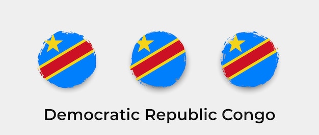 Democratische Republiek Congo vlag grunge bubbels pictogram vectorillustratie