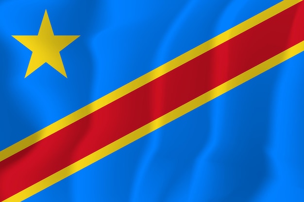 Democratische Republiek Congo zwaaide vlag vector illustratie achtergrond