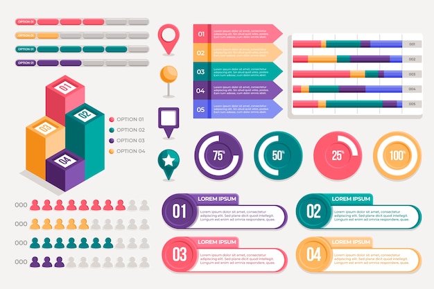 Vettore modello di progettazione infografica grafico demografico