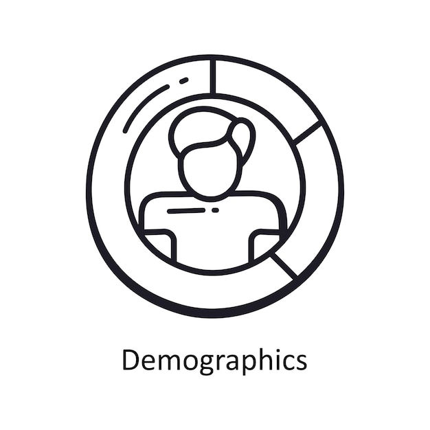 Vector demographics outline doodle design illustration symbol on white background eps 10 file