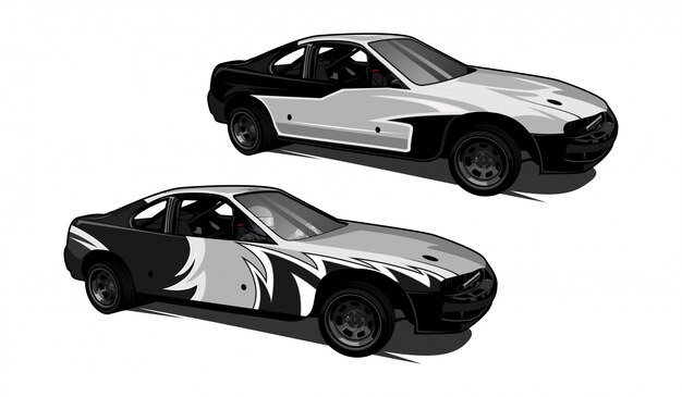 Vector demolition derby car illustration