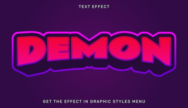 Demon editable text effect in 3d style