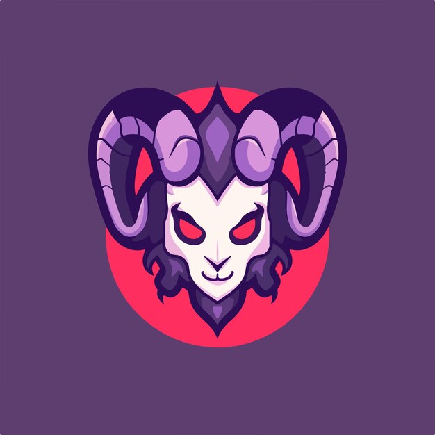 Vector demon goat flat illustration vector