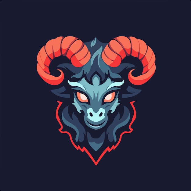 demon goat flat illustration vector