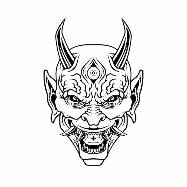 Demon head isolated on white