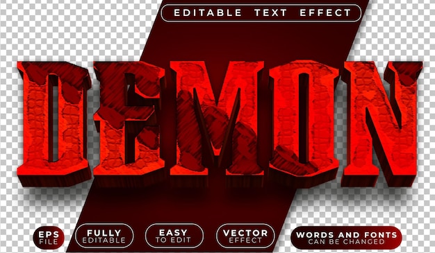 Demon Horror Red volledig bewerkbare vectortekstbestand