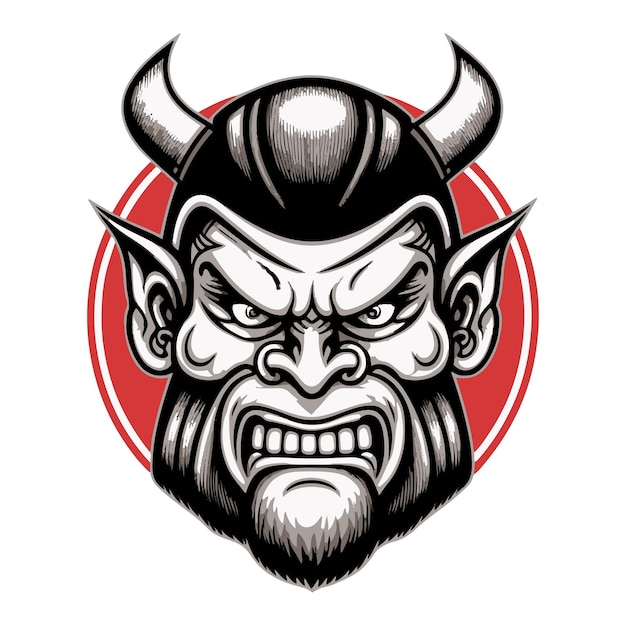 Demon Football Mascot - Vector Clipart Demon