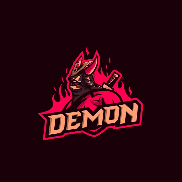 Demon premium logo van samurai