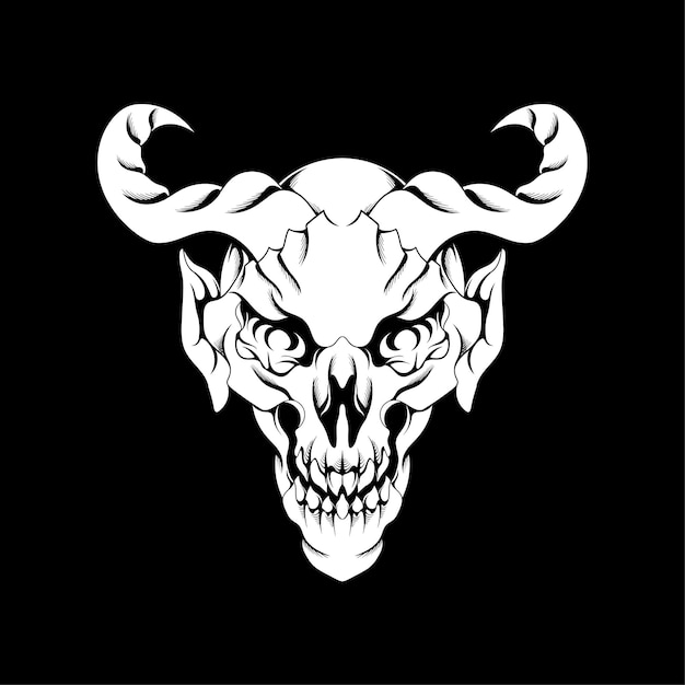 Demon Skull Head Illustration