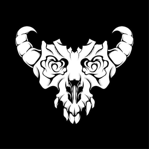 Demon Skull Head Illustration