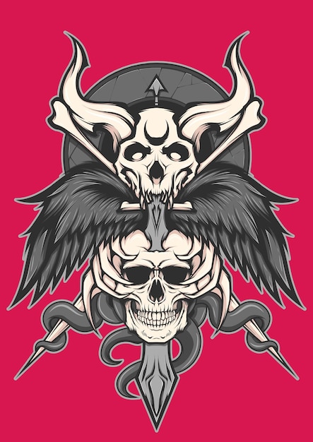 Demon Skull Illustration