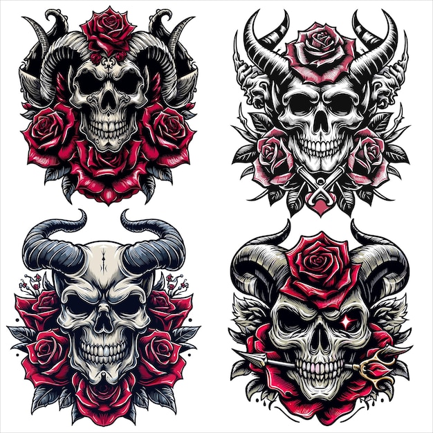 DEMON SKULL VECTOR ART